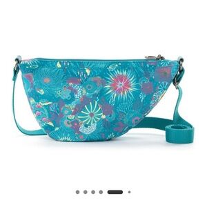 The Sak Tess Sling Bag Deep Teal Seascape Crossbody Bag Sea Turtles Limited  $59